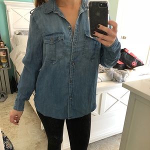 Denim boyfriend button up shirt!